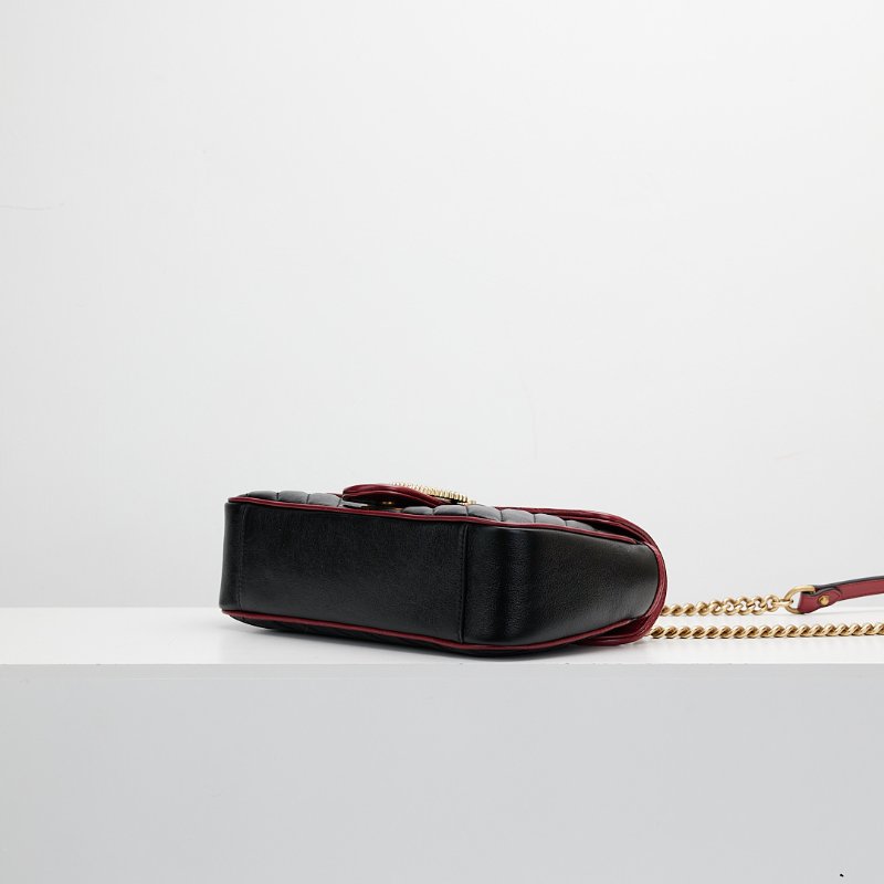 Gucci marmont 26黑紅拼色-10