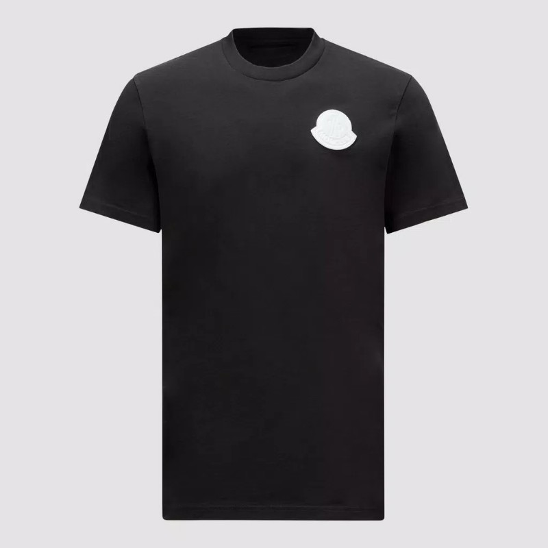 Moncler 貼片 logo 短袖T恤 男女同款 黑色 M-0