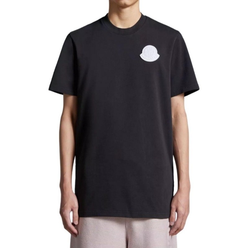 Moncler 貼片 logo 短袖T恤 男女同款 黑色 M-1