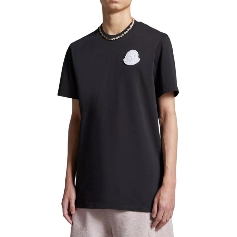 Moncler 貼片 logo 短袖T恤 男女同款 黑色 M-3