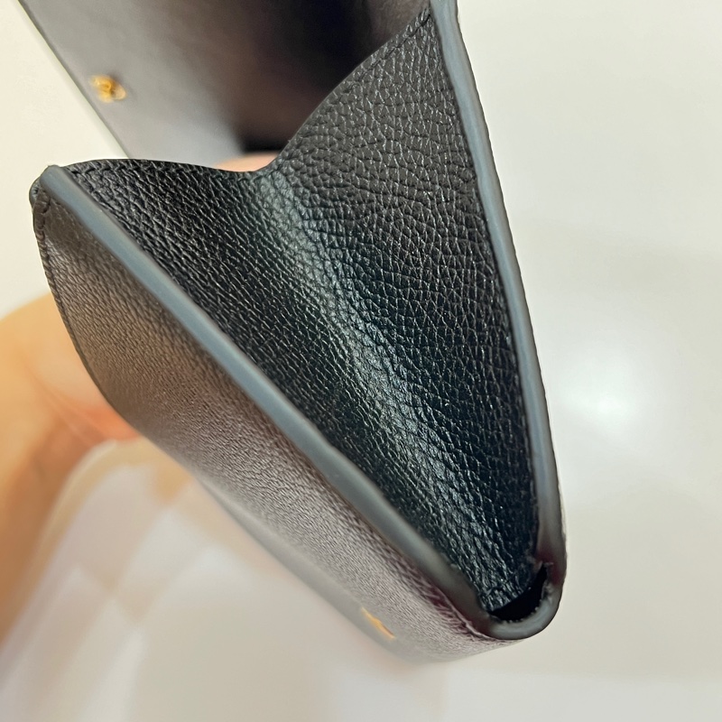 BALENCIAGA 全皮logo簡約黑色長夾-7