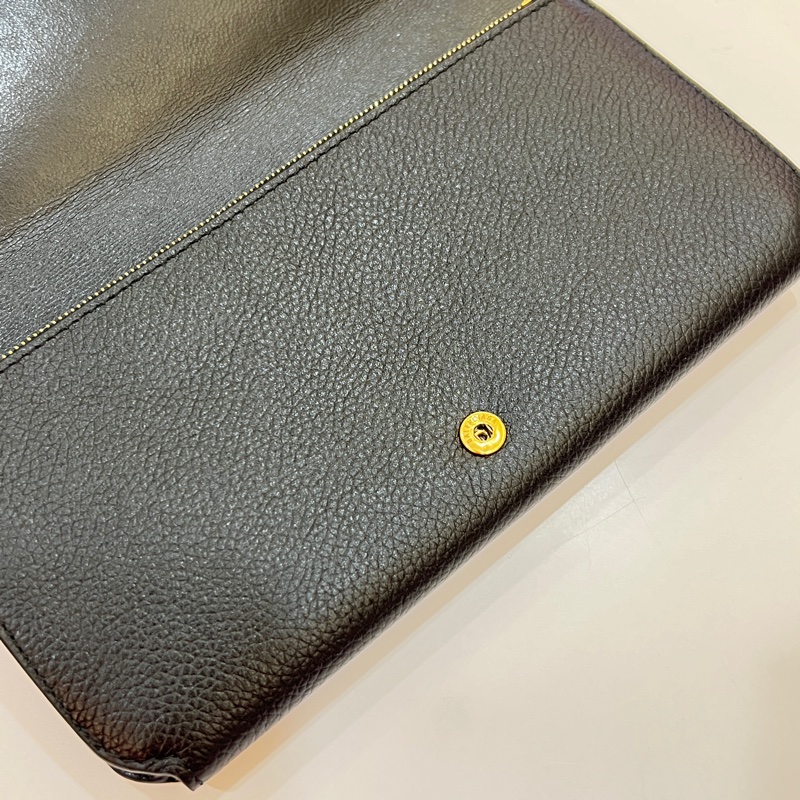 BALENCIAGA 全皮logo簡約黑色長夾-13