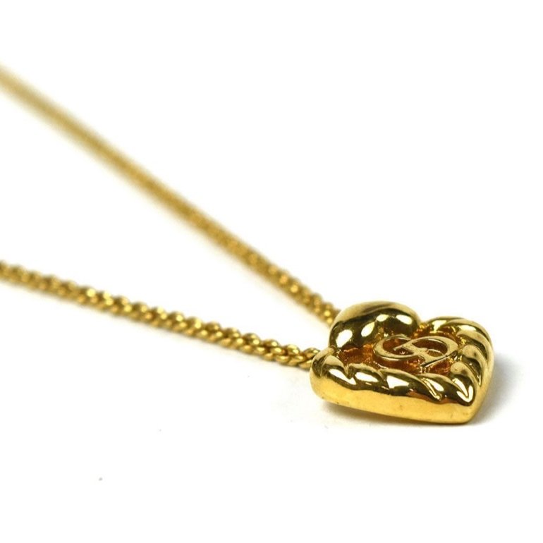 Christian Dior 經典金色CD愛心麻花邊項鍊 ✨-2