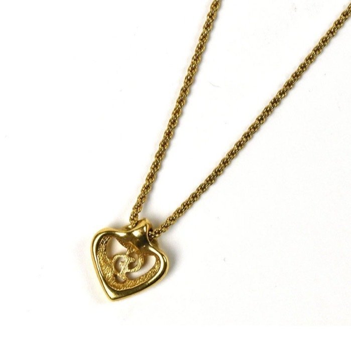 Christian Dior 經典金色CD愛心麻花邊項鍊 ✨-3