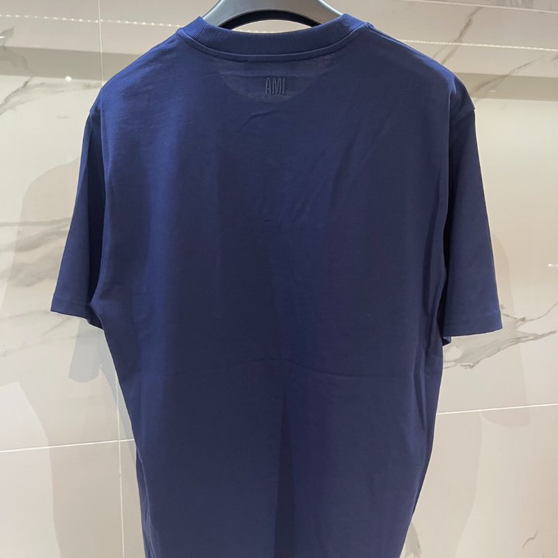 AMI PARIS FRANCE 藍色文字標短T-3