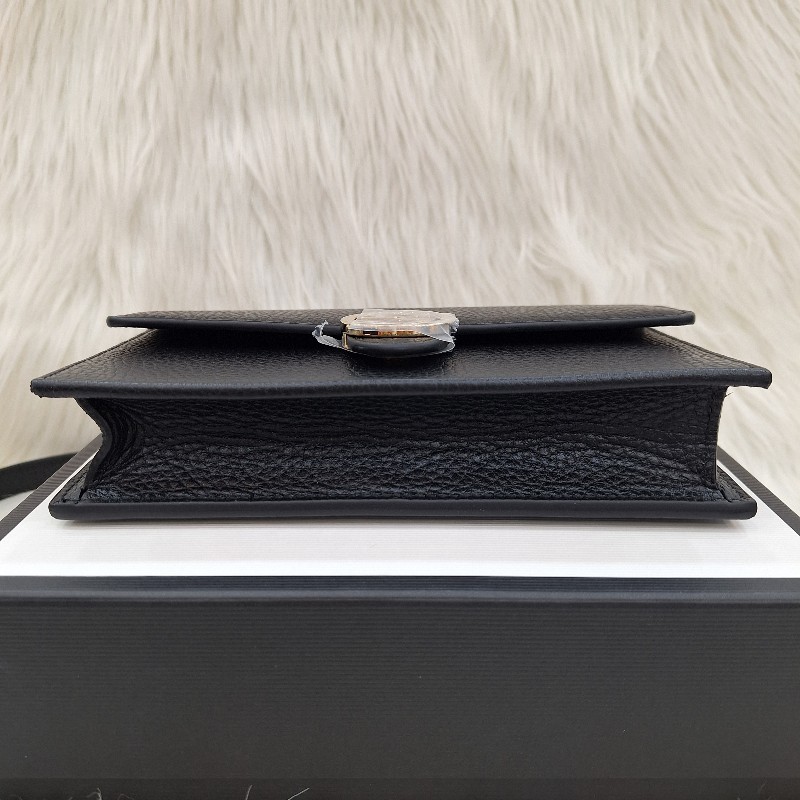 GUCCI 510314 黑 荔枝皮 金鍊 手拿斜背包WOC-7