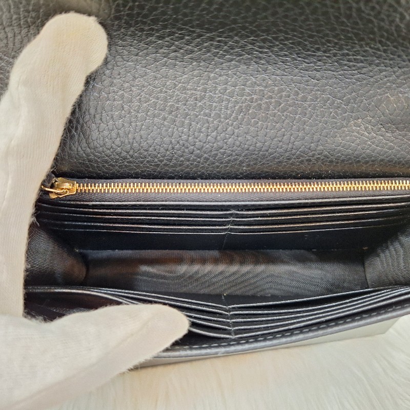 GUCCI 510314 黑 荔枝皮 金鍊 手拿斜背包WOC-13