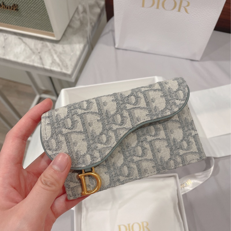 灰色 Dior Oblique 緹花 Saddle Cosmos 拉鏈卡片套  編號: S5692CTZQ_M932-3