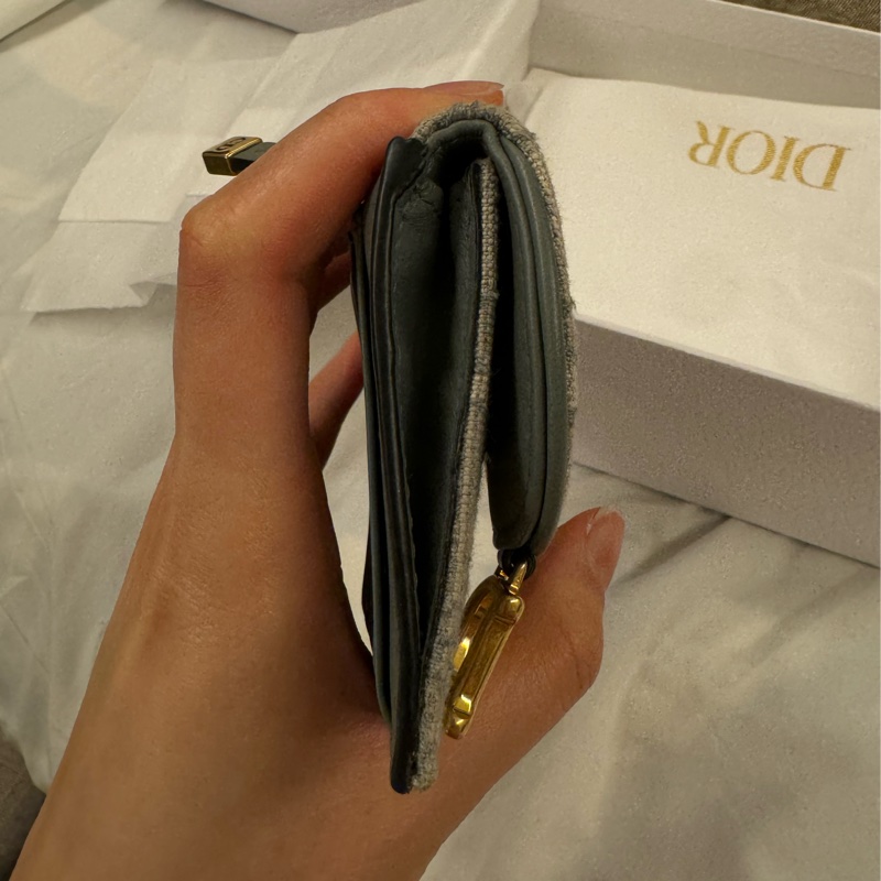 灰色 Dior Oblique 緹花 Saddle Cosmos 拉鏈卡片套  編號: S5692CTZQ_M932-7