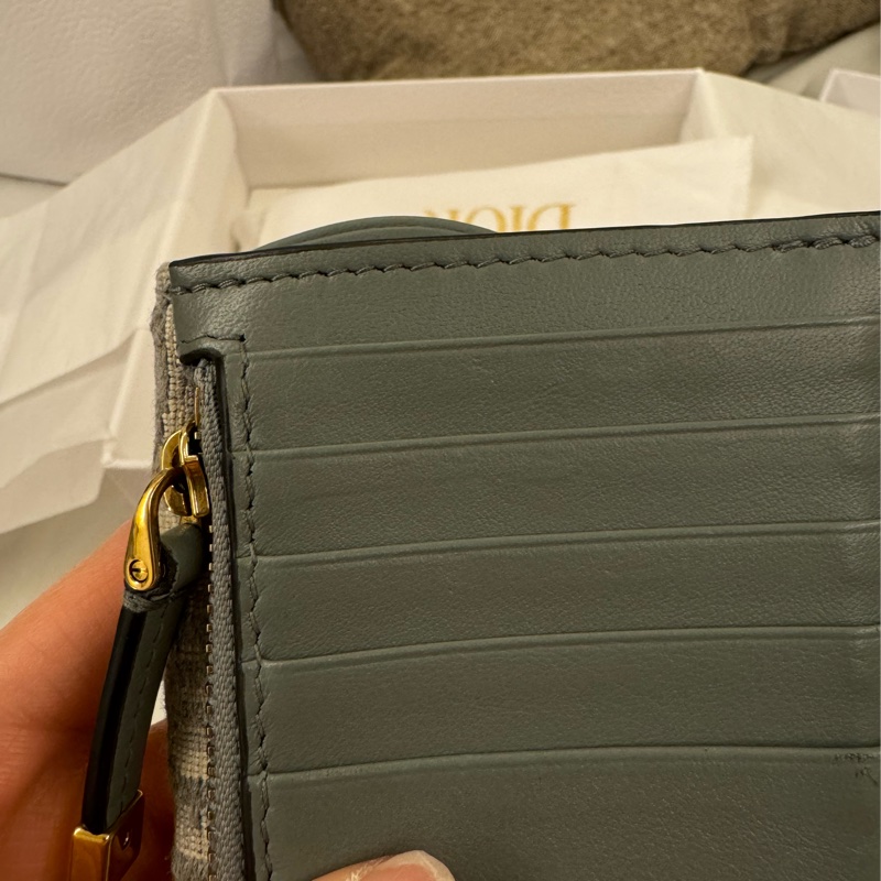 灰色 Dior Oblique 緹花 Saddle Cosmos 拉鏈卡片套  編號: S5692CTZQ_M932-14