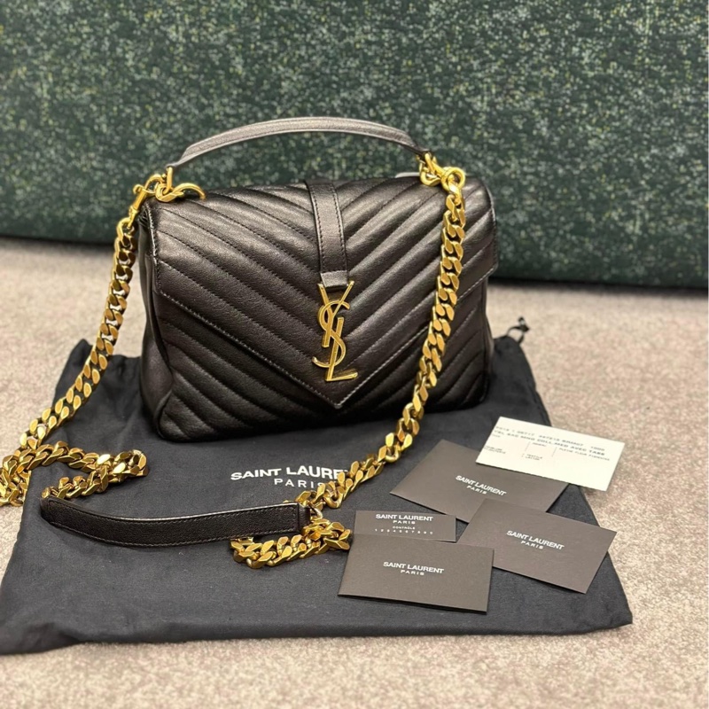 🔥限時特價三天🔥近新配件齊✨#YSL 黑金 #郵差包 #學院包(小號)-1