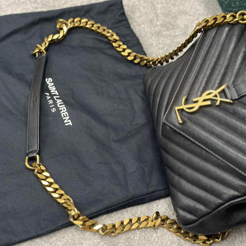 🔥限時特價三天🔥近新配件齊✨#YSL 黑金 #郵差包 #學院包(小號)-6