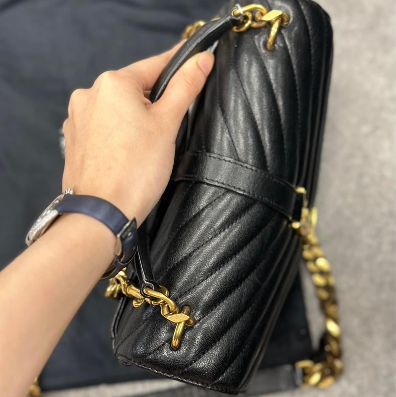 🔥限時特價三天🔥近新配件齊✨#YSL 黑金 #郵差包 #學院包(小號)-12