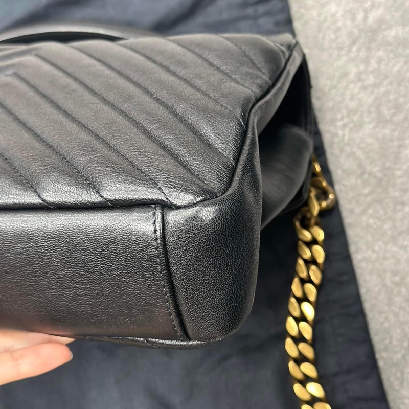 🔥限時特價三天🔥近新配件齊✨#YSL 黑金 #郵差包 #學院包(小號)-17