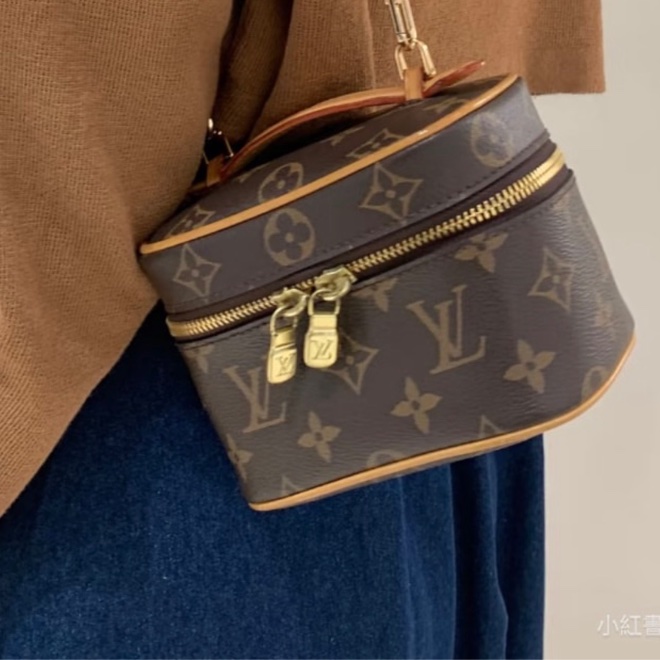 LV真品 字紋nano nice迷你化妝箱 晶片款 太新了❤️不定時會優惠-7