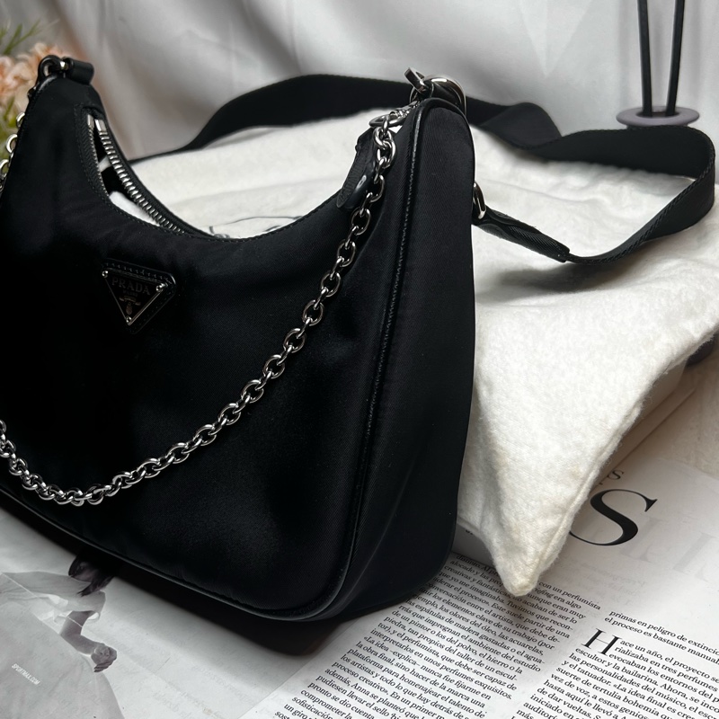 Prada 二合一 Prada Re-Edition 2005再生尼龍手袋斜背包 黑色-2