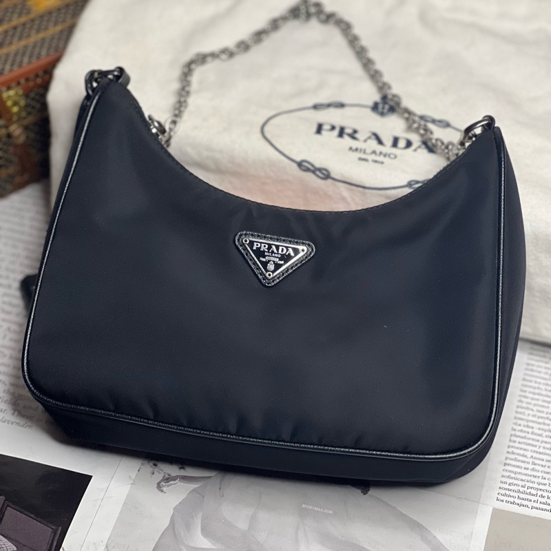 Prada 二合一 Prada Re-Edition 2005再生尼龍手袋斜背包 黑色-4