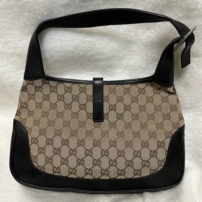 Gucci Jackie 老花帆布配皮側背包-2