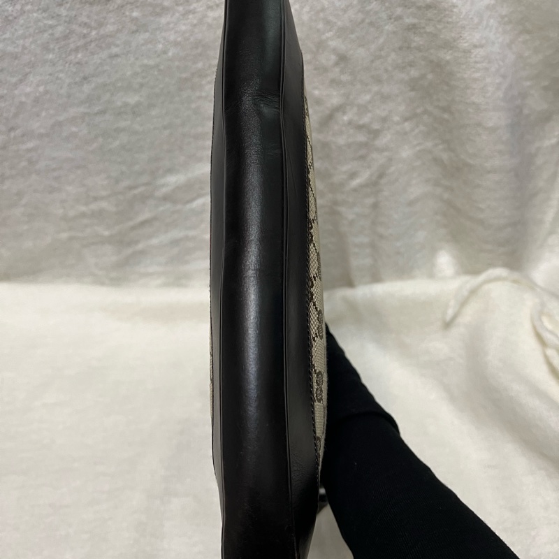 Gucci Jackie 老花帆布配皮側背包-9