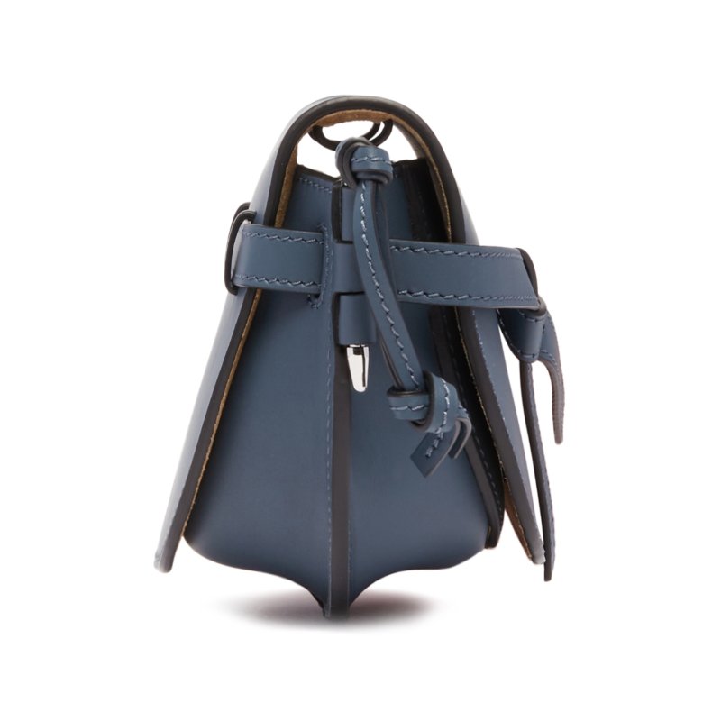 "限時降價"-Loewe 柔軟小牛皮緹花迷你 Gate 包 瑪瑙藍《2024季度新品》-8