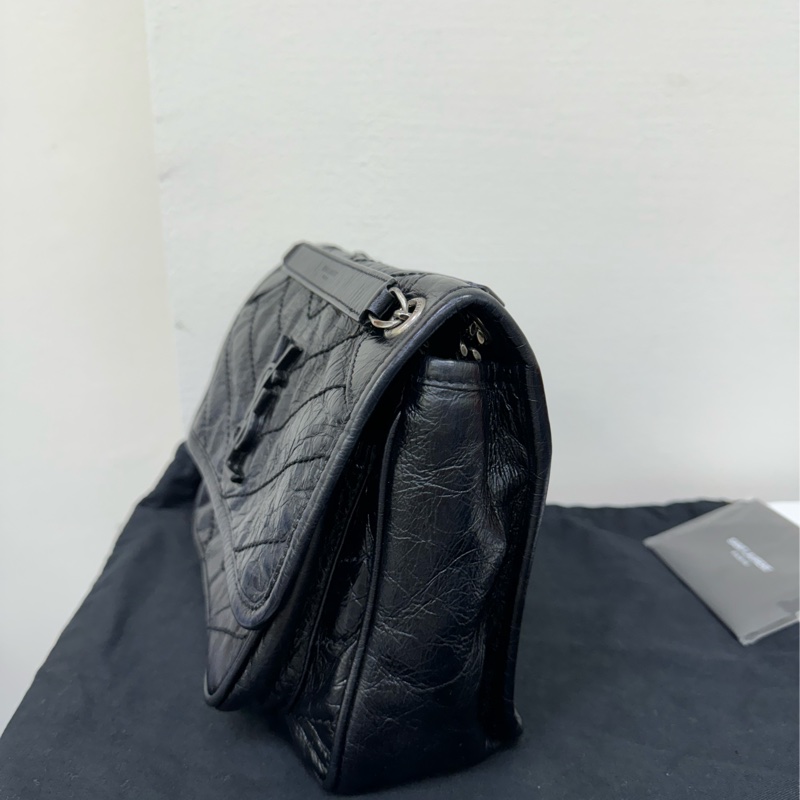 YSL niki baby經典黑銀-1