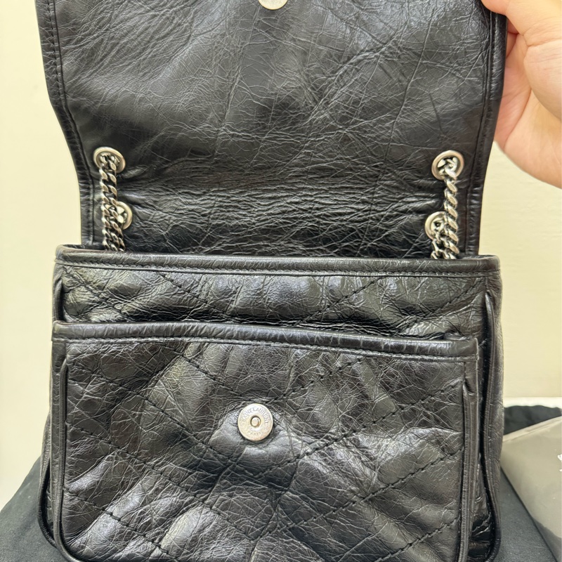 YSL niki baby經典黑銀-2