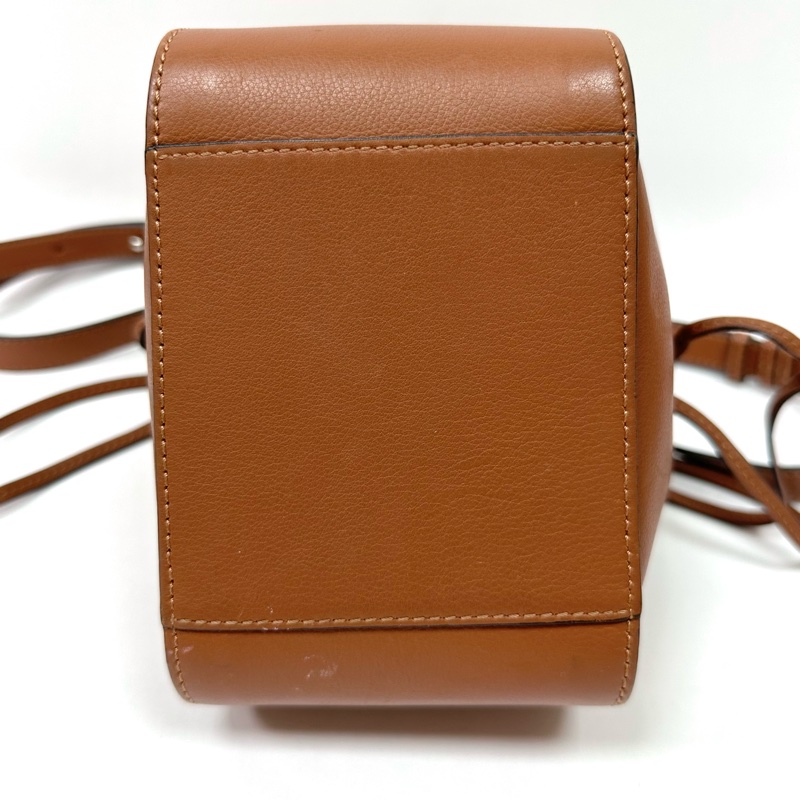 Loewe mini Hammock紅棕色牛皮水桶包 88-350-5