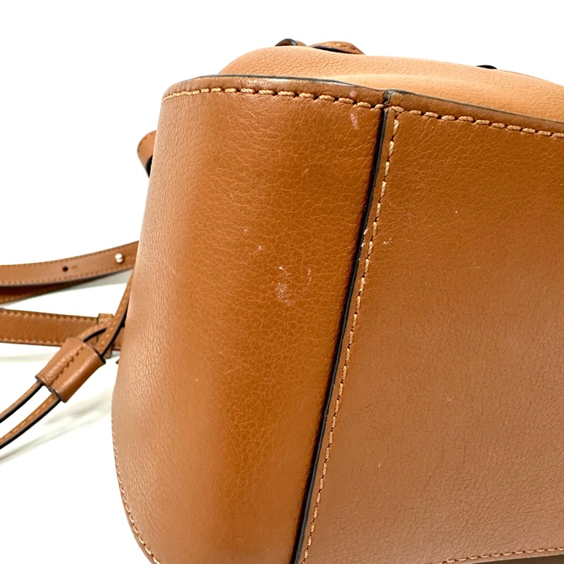 Loewe mini Hammock紅棕色牛皮水桶包 88-350-7