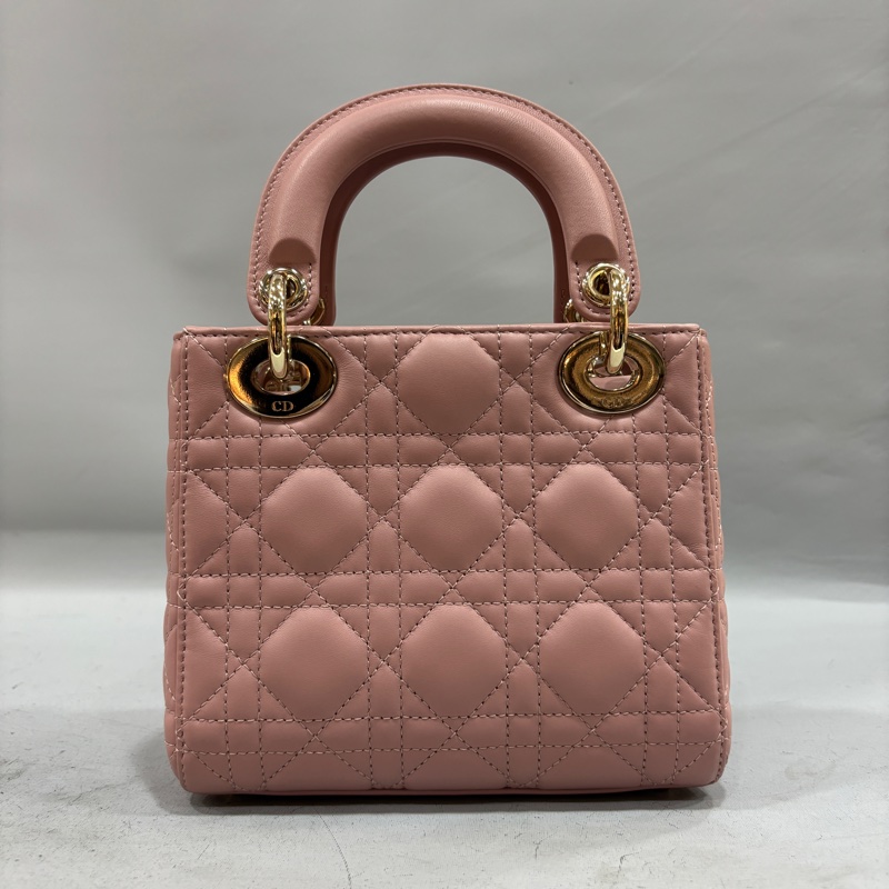 Dior 乾燥玫瑰粉羊皮金鏈迷你黛妃Mini Lady Dior斜背包-3