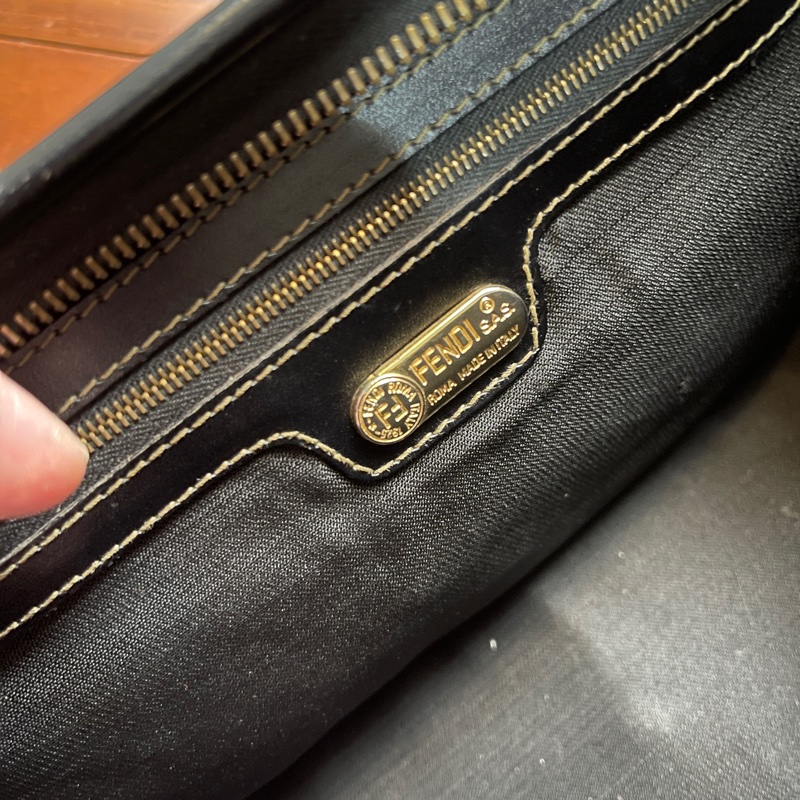 Fendi芬迪 胡桃木條紋波士頓包 手提包 醫生包-7