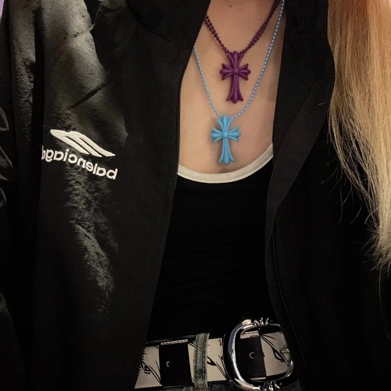 Chrome Hearts 克罗心 树脂项链紫色 夏天必备神器 白搭首饰-13