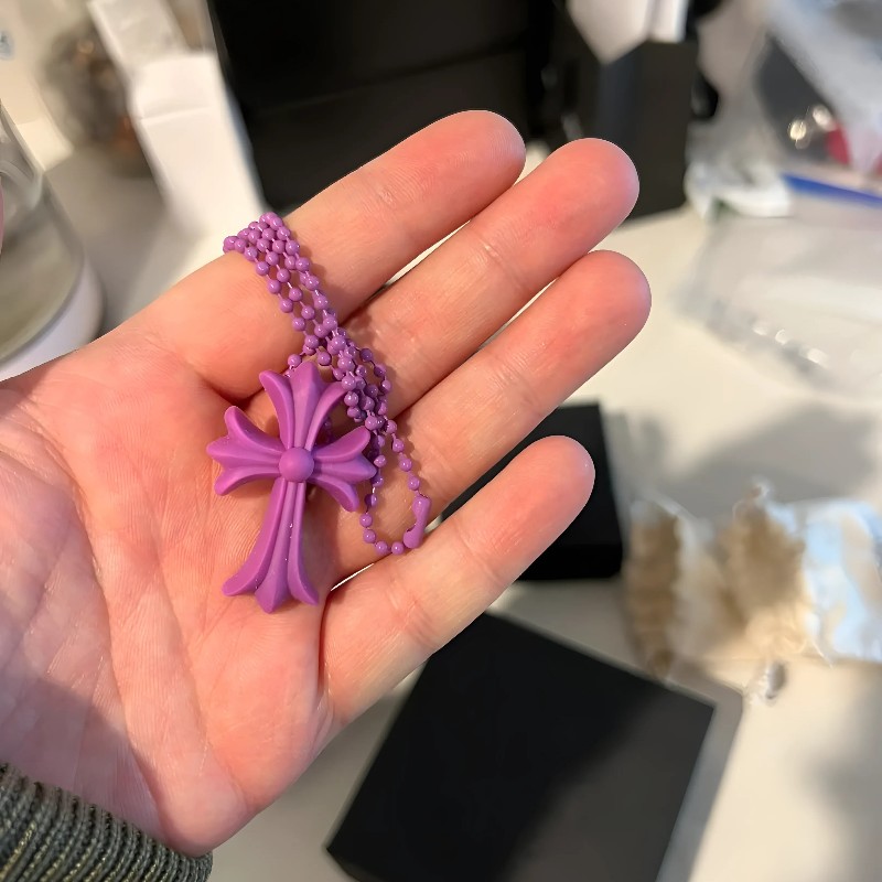 Chrome Hearts 克罗心 树脂项链紫色 夏天必备神器 白搭首饰-14