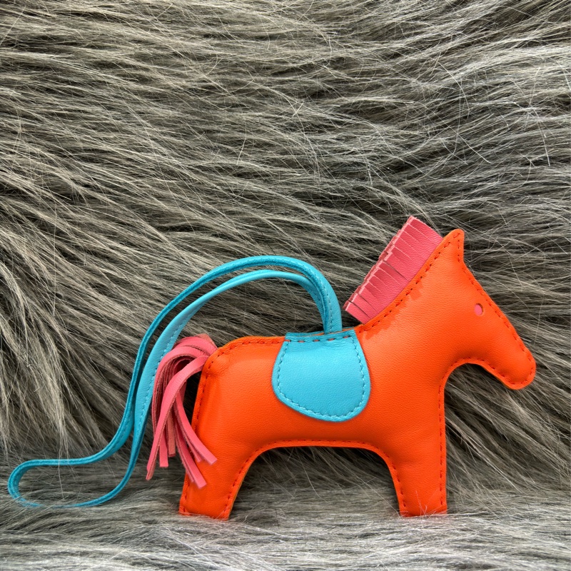 HERMES 愛瑪仕 Rodeo 中馬 小馬 橘色 粉色 藍色 KELLY鉑金包 吊飾 掛飾 吊牌-1