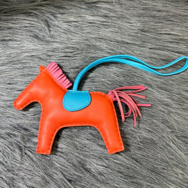 HERMES 愛瑪仕 Rodeo 中馬 小馬 橘色 粉色 藍色 KELLY鉑金包 吊飾 掛飾 吊牌-2