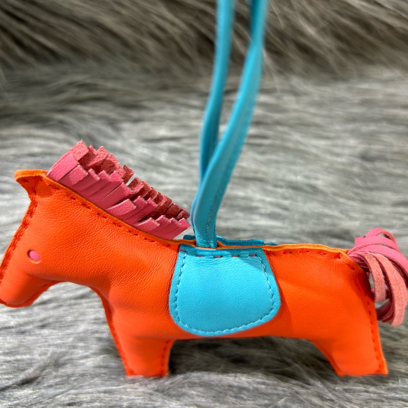 HERMES 愛瑪仕 Rodeo 中馬 小馬 橘色 粉色 藍色 KELLY鉑金包 吊飾 掛飾 吊牌-6