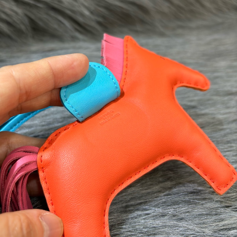 HERMES 愛瑪仕 Rodeo 中馬 小馬 橘色 粉色 藍色 KELLY鉑金包 吊飾 掛飾 吊牌-9