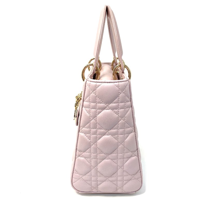 △ Christian Dior 迪奧 Medium Lady Dior Lotus Pearlescent Cannage Lambskin 2Way Bag 中碼蓮花色珠光Cannage藤格紋圖案羊皮兩用袋 - 247007565-4