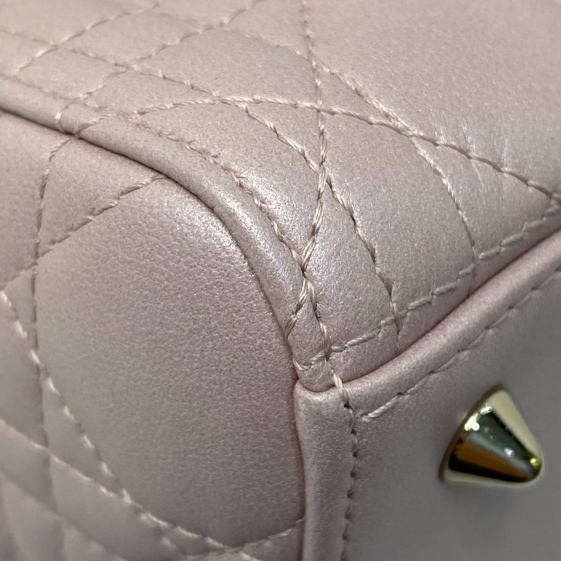 △ Christian Dior 迪奧 Medium Lady Dior Lotus Pearlescent Cannage Lambskin 2Way Bag 中碼蓮花色珠光Cannage藤格紋圖案羊皮兩用袋 - 247007565-6