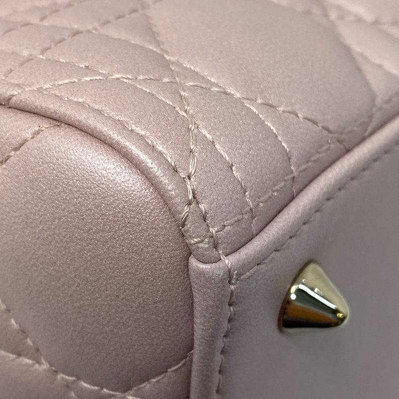 △ Christian Dior 迪奧 Medium Lady Dior Lotus Pearlescent Cannage Lambskin 2Way Bag 中碼蓮花色珠光Cannage藤格紋圖案羊皮兩用袋 - 247007565-8