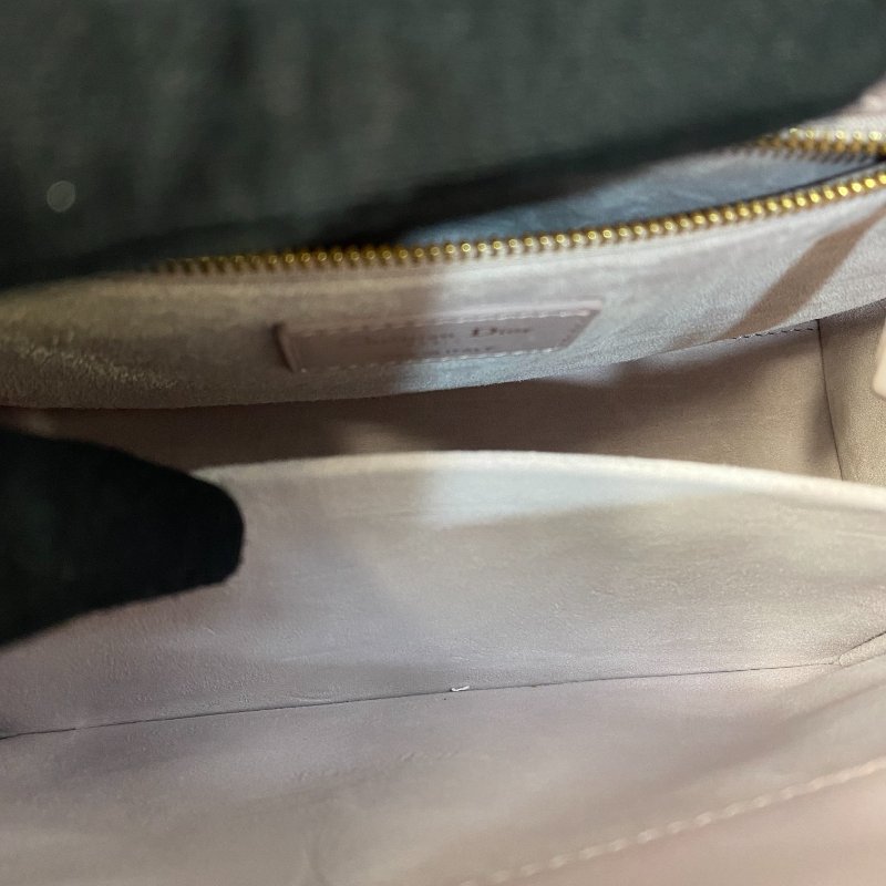 △ Christian Dior 迪奧 Medium Lady Dior Lotus Pearlescent Cannage Lambskin 2Way Bag 中碼蓮花色珠光Cannage藤格紋圖案羊皮兩用袋 - 247007565-11