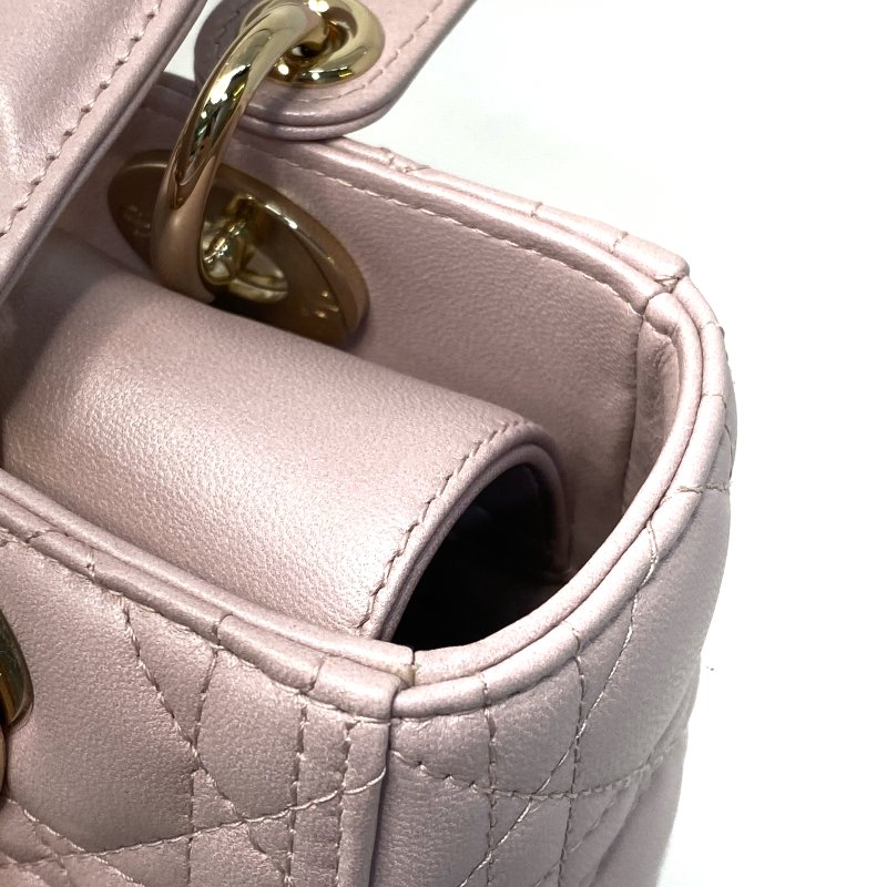 △ Christian Dior 迪奧 Medium Lady Dior Lotus Pearlescent Cannage Lambskin 2Way Bag 中碼蓮花色珠光Cannage藤格紋圖案羊皮兩用袋 - 247007565-16