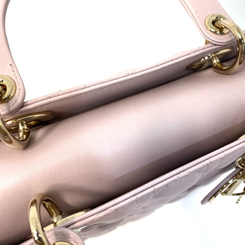 △ Christian Dior 迪奧 Medium Lady Dior Lotus Pearlescent Cannage Lambskin 2Way Bag 中碼蓮花色珠光Cannage藤格紋圖案羊皮兩用袋 - 247007565-20