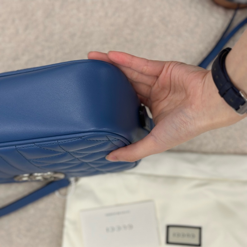 🎁母親節送禮首選🎁#gucci #馬夢 天空藍 #相機包 #marmont(中號)#斜背包-7