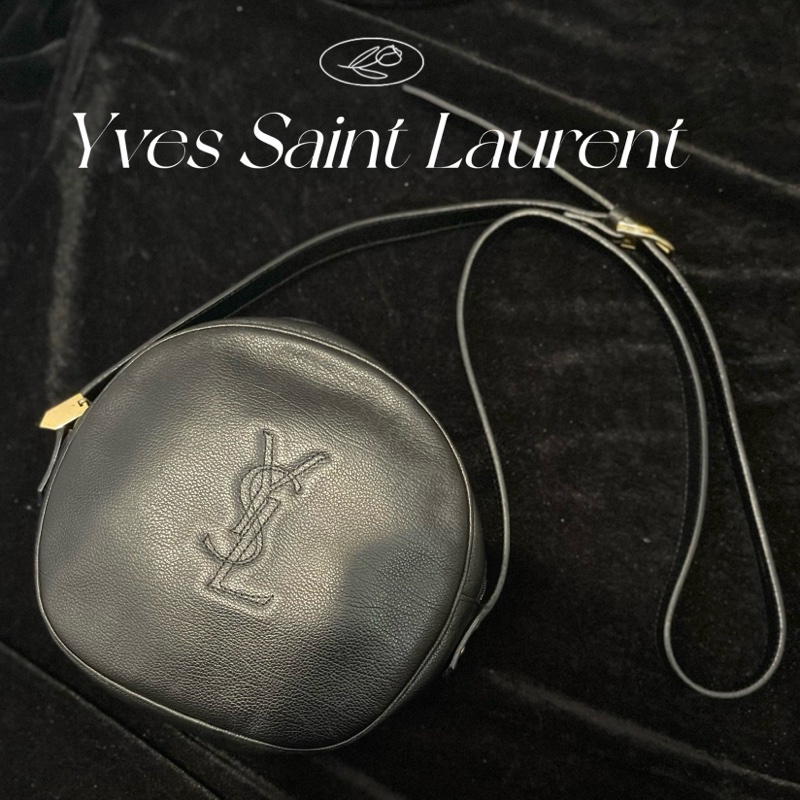 Ysl 荔枝紋牛皮圓餅包-0