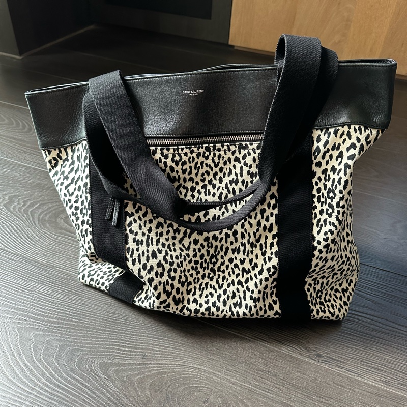 YSL 豹紋托特包-3