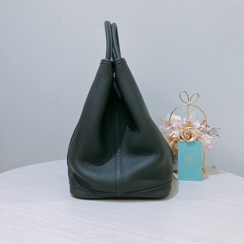 Hermes Garden Party 36  花園包36黑色銀扣-4