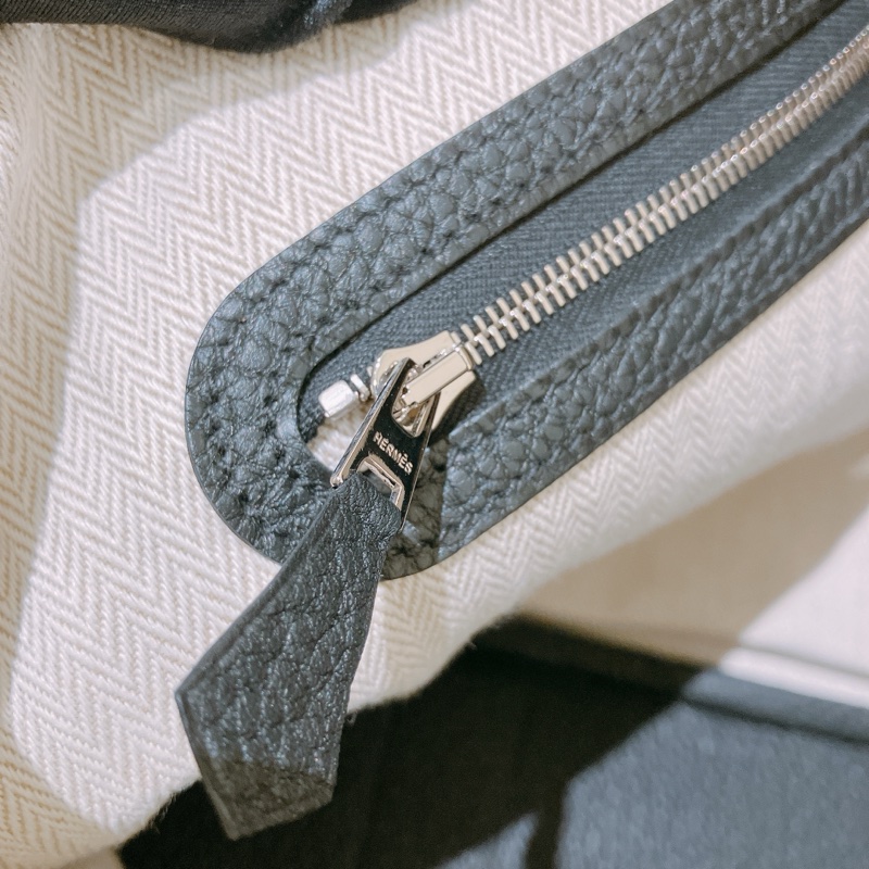 Hermes Garden Party 36  花園包36黑色銀扣-12