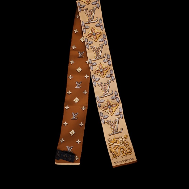Louise Vuitton 2024🐉龍🐲年 龍騰圖樣twilly長絲巾 全新-6