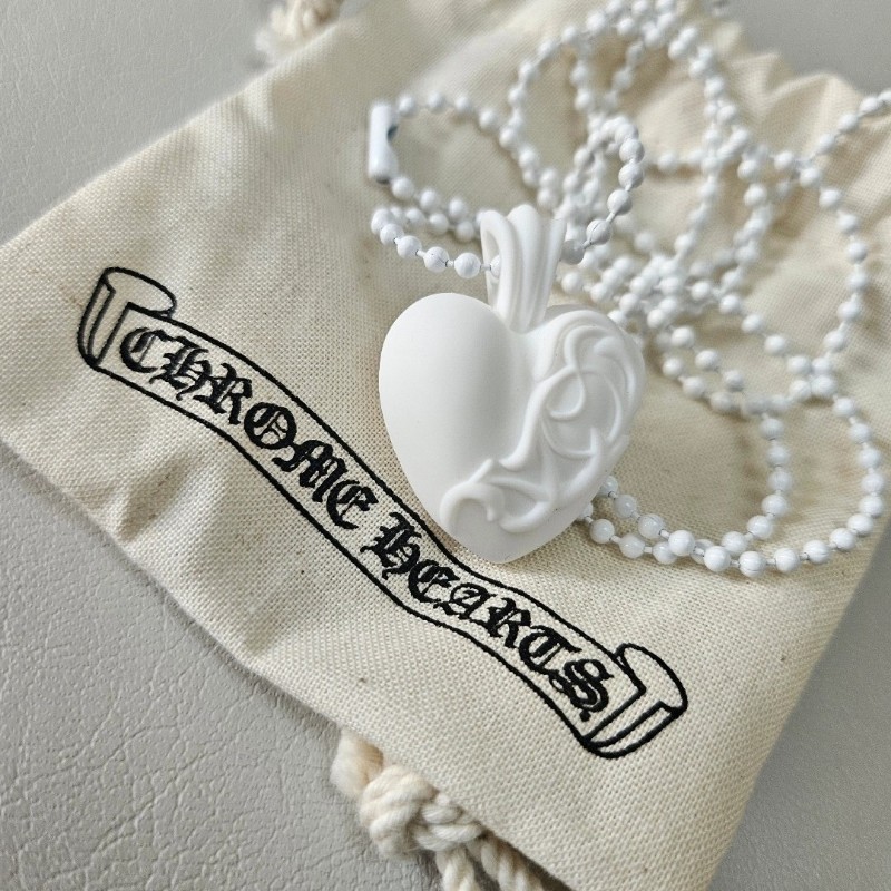 Chrome Hearts 克罗心 白色树脂心型项链!夏天戴很好看,百搭款式-11