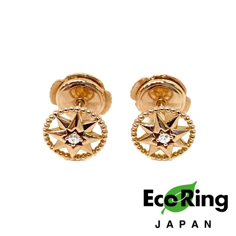 △ Christian Dior 迪奧 Petite Joaillerie Rose des Vents Diamond 18K Rose Gold Earrings 1pair 小碼鑽石18K玫瑰金耳環 一對 - 247007429-0